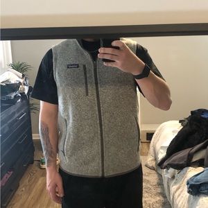 Patagonia Mens Large Vest grey fleece zip up
